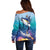 Tuna Fishing Off Shoulder Sweater Tuna Fish With Marine Life - Wonder Print Shop