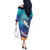 Tuna Fishing Off The Shoulder Long Sleeve Dress Tuna Fish With Marine Life - Wonder Print Shop