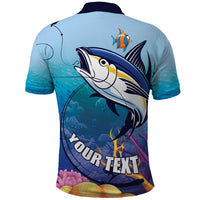 Tuna Fishing Polo Shirt Tuna Fish With Marine Life - Wonder Print Shop