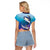 Tuna Fishing Raglan Cropped T Shirt Tuna Fish With Marine Life - Wonder Print Shop