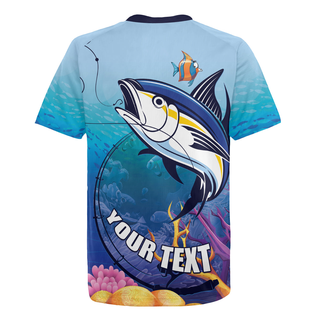 Tuna Fishing Rugby Jersey Tuna Fish With Marine Life - Wonder Print Shop