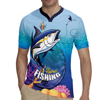 Tuna Fishing Rugby Jersey Tuna Fish With Marine Life - Wonder Print Shop
