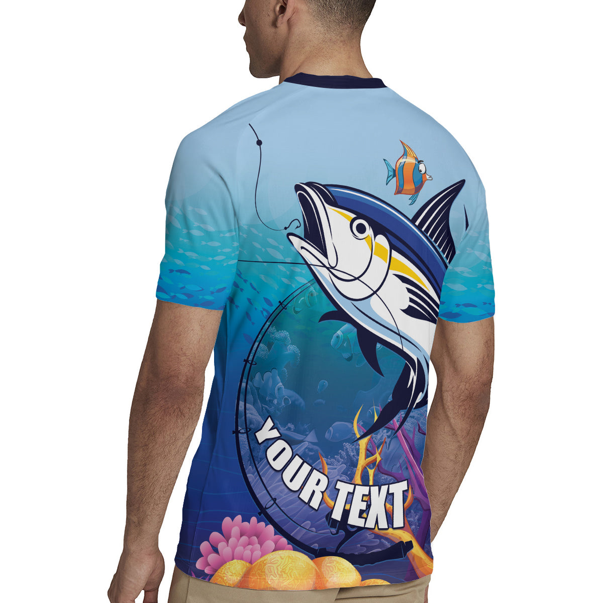 Tuna Fishing Rugby Jersey Tuna Fish With Marine Life - Wonder Print Shop