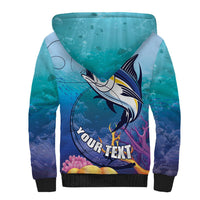Tuna Fishing Sherpa Hoodie Tuna Fish With Marine Life - Wonder Print Shop