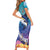 Tuna Fishing Short Sleeve Bodycon Dress Tuna Fish With Marine Life - Wonder Print Shop