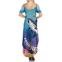 Tuna Fishing Summer Maxi Dress Tuna Fish With Marine Life - Wonder Print Shop