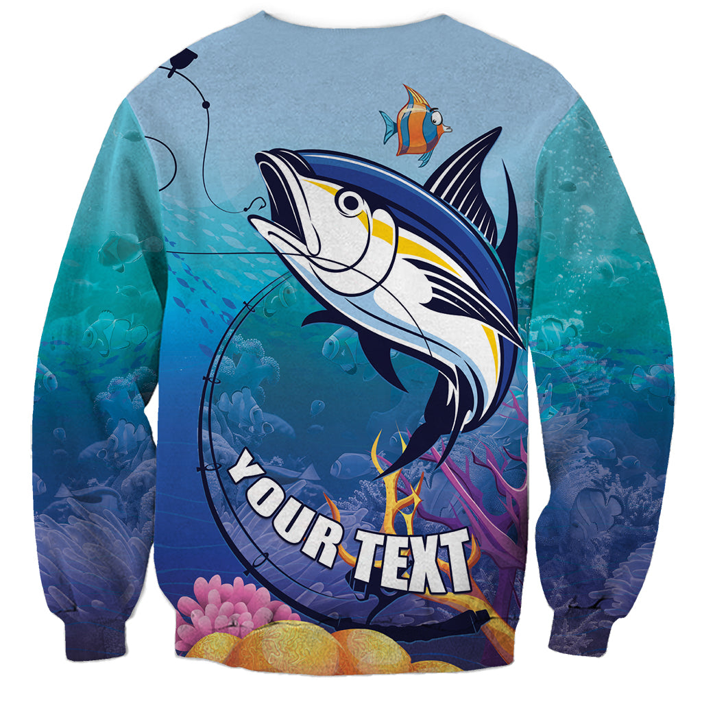 Tuna Fishing Sweatshirt Tuna Fish With Marine Life - Wonder Print Shop