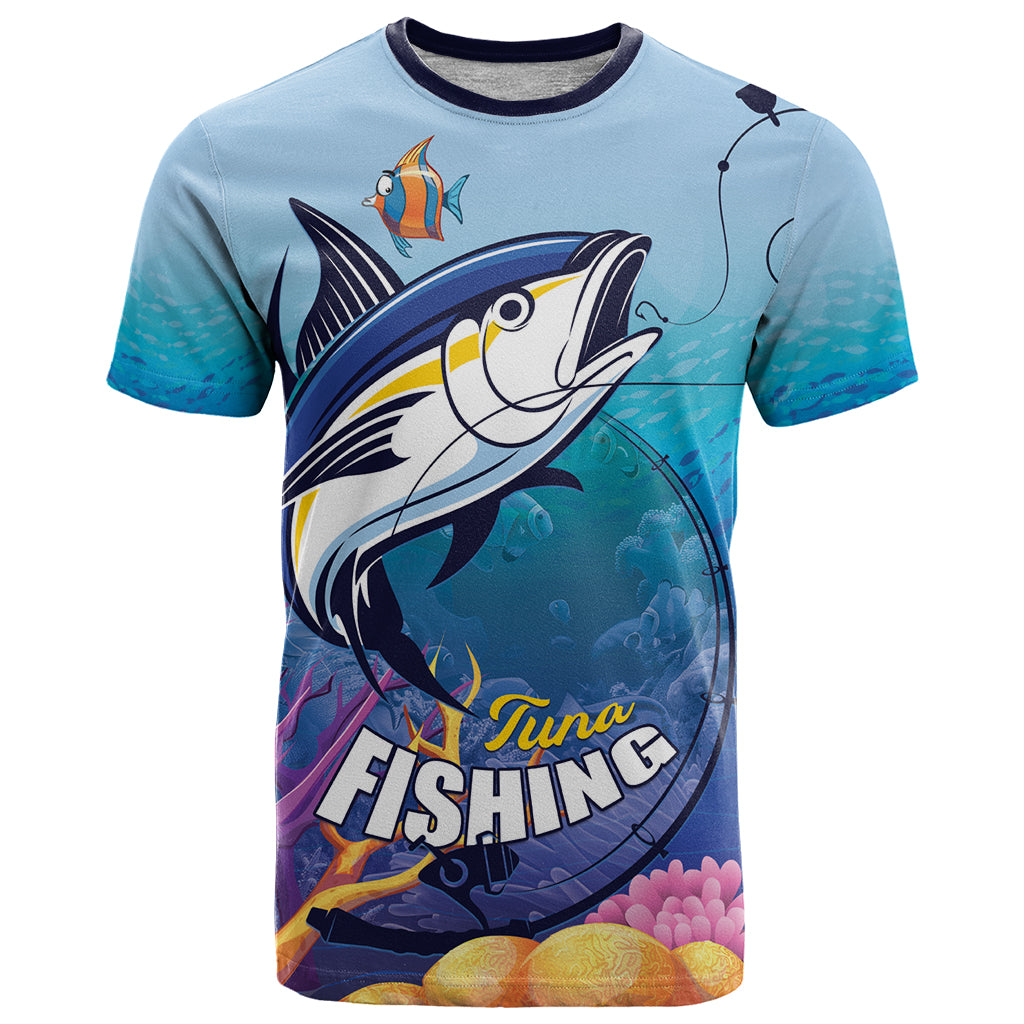 Tuna Fishing T Shirt Tuna Fish With Marine Life - Wonder Print Shop