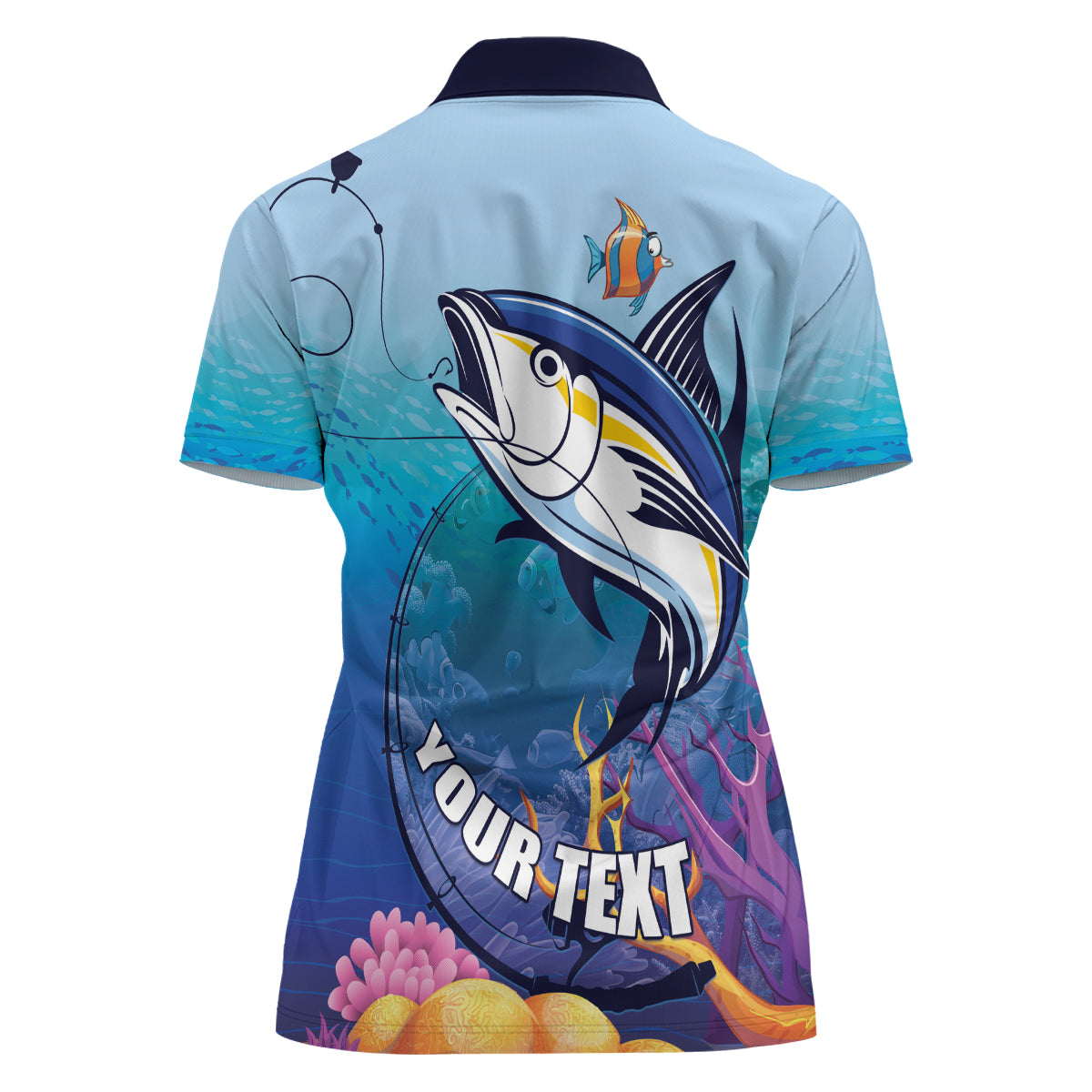 Tuna Fishing Women Polo Shirt Tuna Fish With Marine Life - Wonder Print Shop