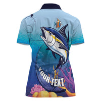 Tuna Fishing Women Polo Shirt Tuna Fish With Marine Life - Wonder Print Shop