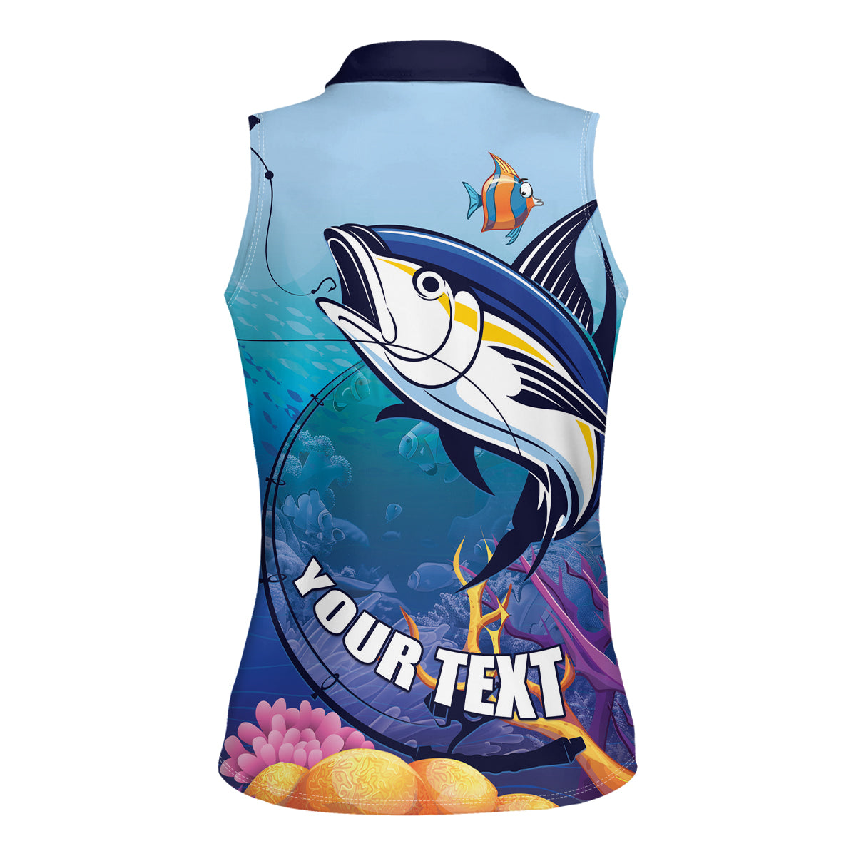 Tuna Fishing Women Sleeveless Polo Shirt Tuna Fish With Marine Life - Wonder Print Shop