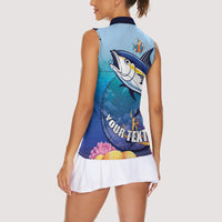 Tuna Fishing Women Sleeveless Polo Shirt Tuna Fish With Marine Life - Wonder Print Shop