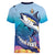 Tuna Fishing Women V-Neck T-Shirt Tuna Fish With Marine Life - Wonder Print Shop