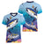 Tuna Fishing Women V-Neck T-Shirt Tuna Fish With Marine Life - Wonder Print Shop