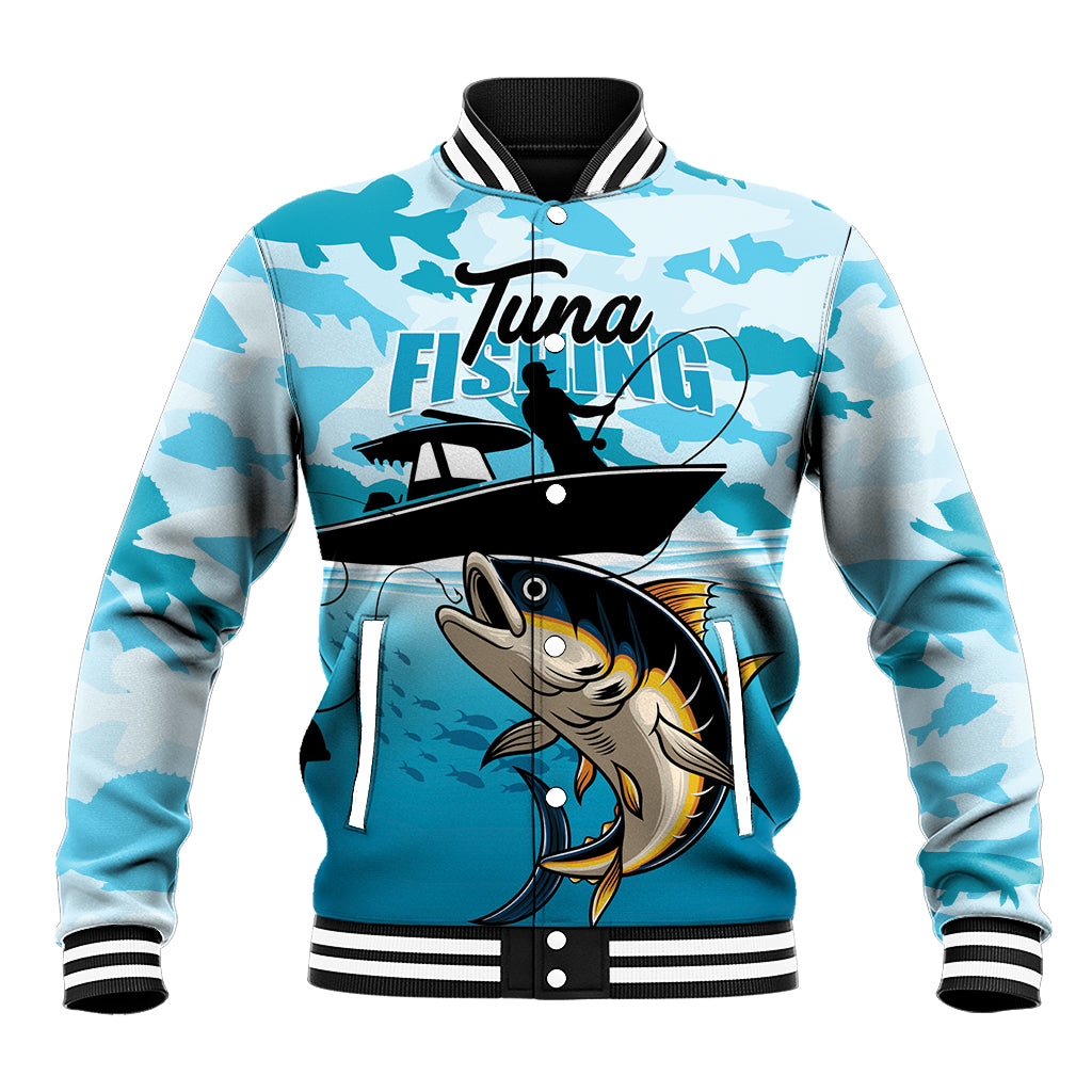 Tuna Fishing Baseball Jacket Fish Camouflage Pattern - Wonder Print Shop