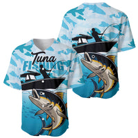 Tuna Fishing Baseball Jersey Fish Camouflage Pattern - Wonder Print Shop