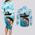 Tuna Fishing Couples Matching Long Sleeve Bodycon Dress and Long Sleeve Button Shirt Fish Camouflage Pattern - Wonder Print Shop