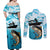 Tuna Fishing Couples Matching Off Shoulder Maxi Dress and Long Sleeve Button Shirt Fish Camouflage Pattern - Wonder Print Shop