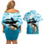 Tuna Fishing Couples Matching Off Shoulder Short Dress and Hawaiian Shirt Fish Camouflage Pattern - Wonder Print Shop