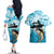 Tuna Fishing Couples Matching Off The Shoulder Long Sleeve Dress and Hawaiian Shirt Fish Camouflage Pattern - Wonder Print Shop