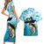 Tuna Fishing Couples Matching Short Sleeve Bodycon Dress and Hawaiian Shirt Fish Camouflage Pattern - Wonder Print Shop