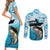 Tuna Fishing Couples Matching Short Sleeve Bodycon Dress and Long Sleeve Button Shirt Fish Camouflage Pattern - Wonder Print Shop