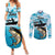 Tuna Fishing Couples Matching Summer Maxi Dress and Long Sleeve Button Shirt Fish Camouflage Pattern - Wonder Print Shop