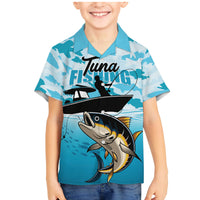 Tuna Fishing Family Matching Mermaid Dress and Hawaiian Shirt Fish Camouflage Pattern - Wonder Print Shop