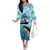 Tuna Fishing Family Matching Off The Shoulder Long Sleeve Dress and Hawaiian Shirt Fish Camouflage Pattern - Wonder Print Shop