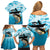 Tuna Fishing Family Matching Off Shoulder Short Dress and Hawaiian Shirt Fish Camouflage Pattern - Wonder Print Shop