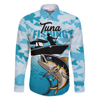 Tuna Fishing Family Matching Puletasi and Hawaiian Shirt Fish Camouflage Pattern - Wonder Print Shop
