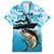 Tuna Fishing Family Matching Short Sleeve Bodycon Dress and Hawaiian Shirt Fish Camouflage Pattern - Wonder Print Shop