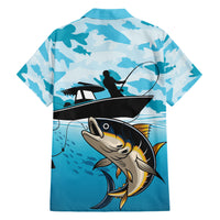 Tuna Fishing Family Matching Short Sleeve Bodycon Dress and Hawaiian Shirt Fish Camouflage Pattern - Wonder Print Shop