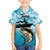 Tuna Fishing Family Matching Short Sleeve Bodycon Dress and Hawaiian Shirt Fish Camouflage Pattern - Wonder Print Shop