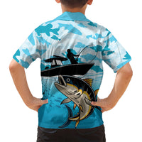 Tuna Fishing Kid Hawaiian Shirt Fish Camouflage Pattern - Wonder Print Shop