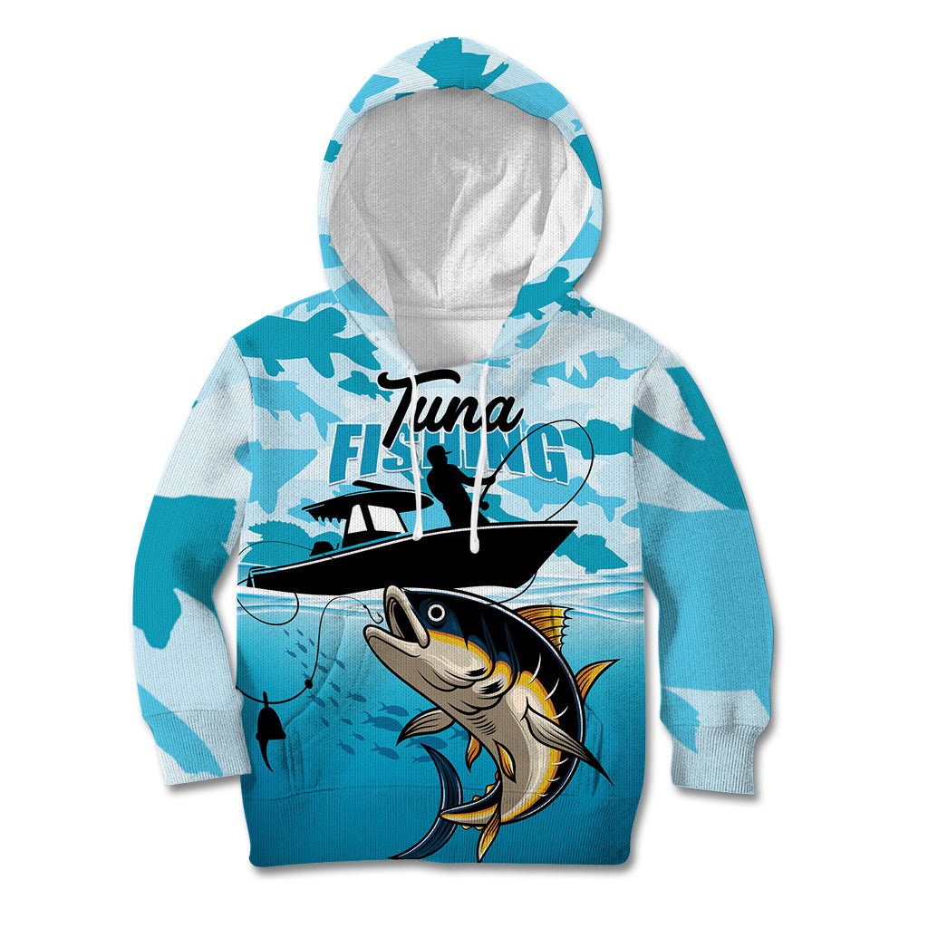 Tuna Fishing Kid Hoodie Fish Camouflage Pattern - Wonder Print Shop