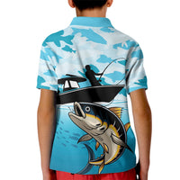 Tuna Fishing Kid Polo Shirt Fish Camouflage Pattern - Wonder Print Shop