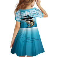 Tuna Fishing Kid Short Sleeve Dress Fish Camouflage Pattern - Wonder Print Shop