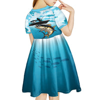 Tuna Fishing Kid Short Sleeve Dress Fish Camouflage Pattern - Wonder Print Shop