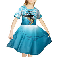 Tuna Fishing Kid Short Sleeve Dress Fish Camouflage Pattern - Wonder Print Shop