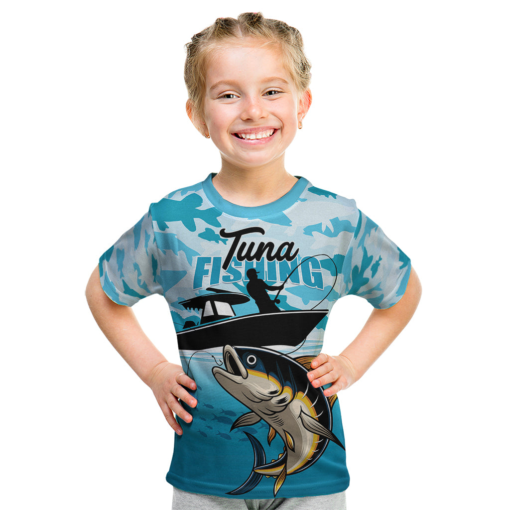 Tuna Fishing Kid T Shirt Fish Camouflage Pattern - Wonder Print Shop