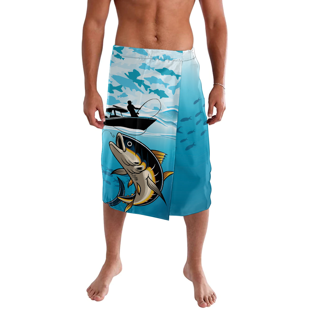 Tuna Fishing Lavalava Fish Camouflage Pattern - Wonder Print Shop