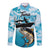 Tuna Fishing Long Sleeve Button Shirt Fish Camouflage Pattern - Wonder Print Shop