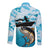 Tuna Fishing Long Sleeve Button Shirt Fish Camouflage Pattern - Wonder Print Shop