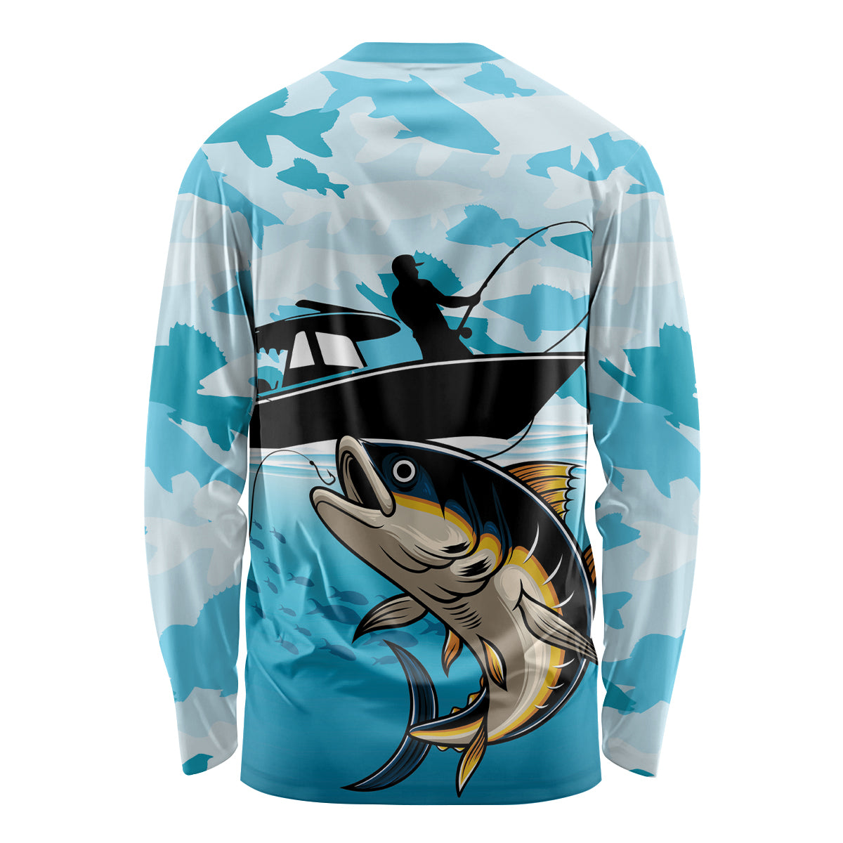 Tuna Fishing Long Sleeve Shirt Fish Camouflage Pattern - Wonder Print Shop