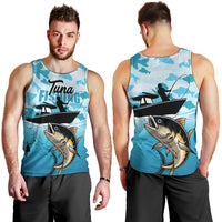 Tuna Fishing Men Tank Top Fish Camouflage Pattern - Wonder Print Shop