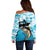 Tuna Fishing Off Shoulder Sweater Fish Camouflage Pattern - Wonder Print Shop