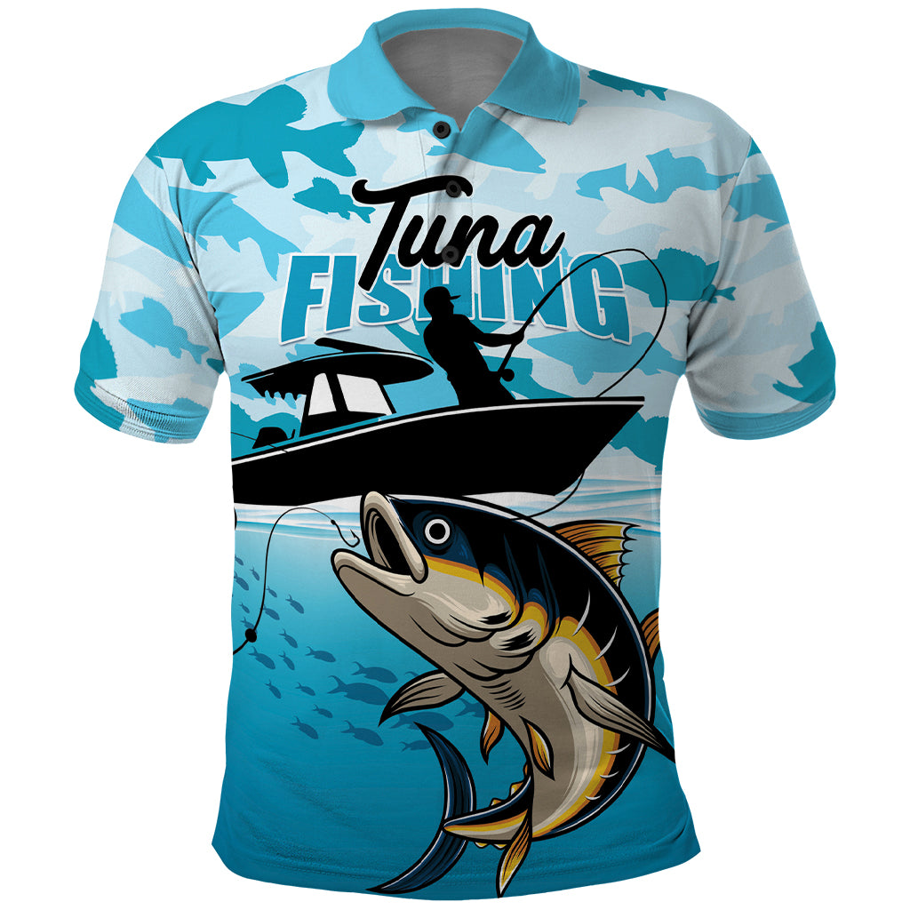 Tuna Fishing Polo Shirt Fish Camouflage Pattern - Wonder Print Shop