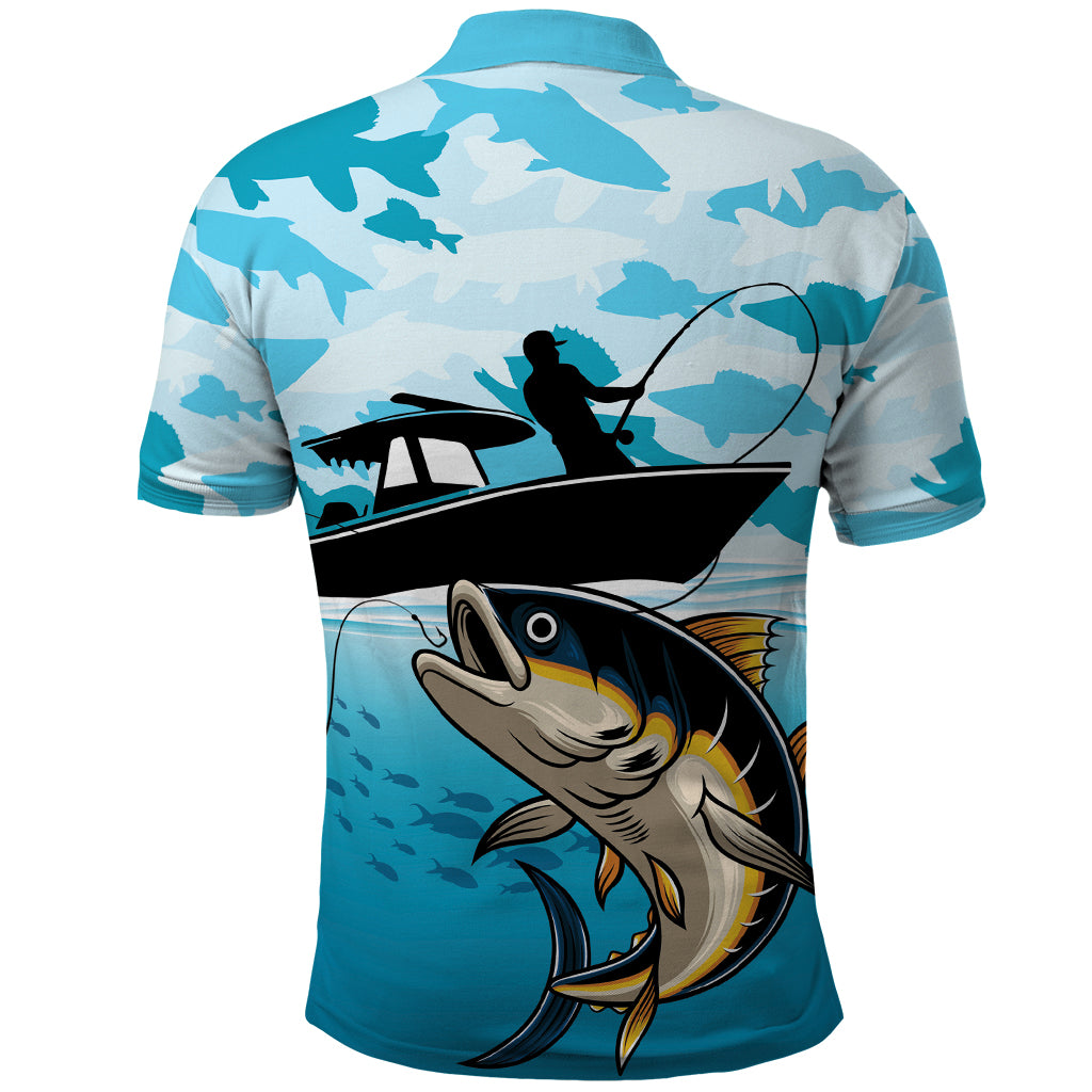 Tuna Fishing Polo Shirt Fish Camouflage Pattern - Wonder Print Shop