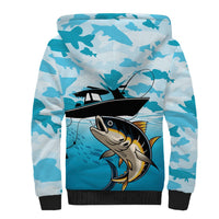 Tuna Fishing Sherpa Hoodie Fish Camouflage Pattern - Wonder Print Shop